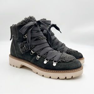 Dolce Vita Pace Faux Shearling-Trim Suede Ankle Boot